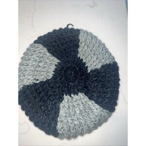 Bench Women Gray Blue Beret Knitted Crochet Slouchy Knit Baggy Ski Cap Hat